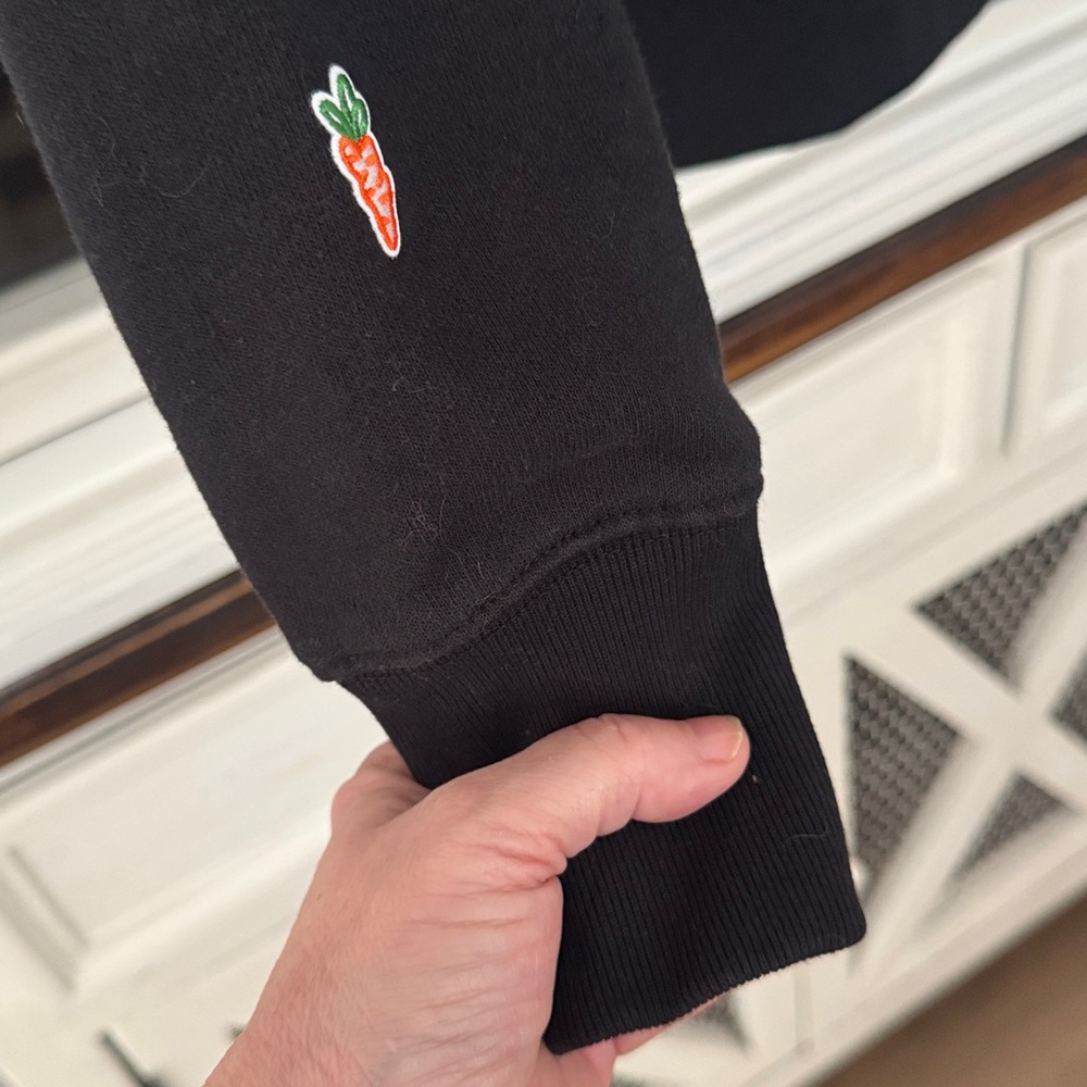 Champion x Anwar Carrots Reverse Weave Chenille Logo Hoodie Black Medium - Picture 8 of 14